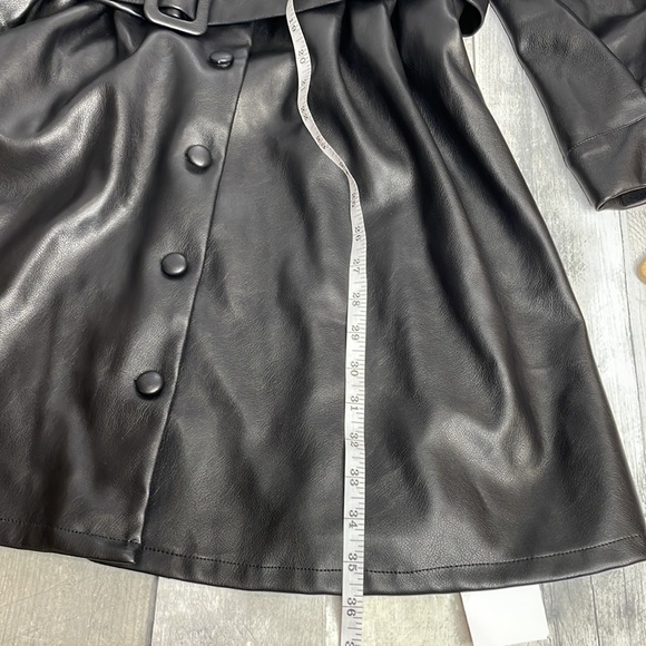 NWT  She + Sky faux leather long sleeve button down dress with belt. Size large. - Picture 10 of 12